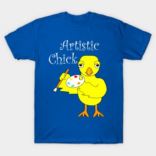 Artistic Chick White Text T-Shirt